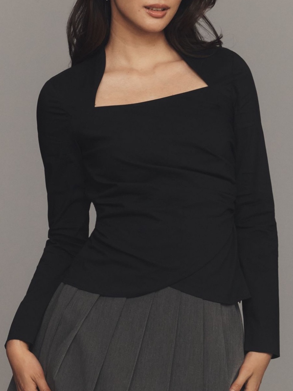 MAEVE➕ANTHROPOLOGIE Ruched Long Sleeve Top NWT